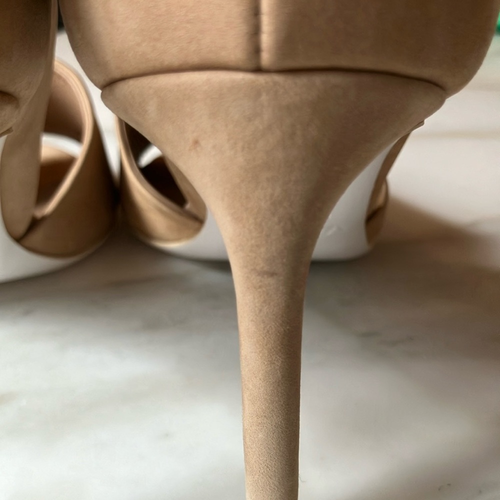 Vince Women's Tan Open-Toe D’Orsay Nubuck Heels size 8 1/2 - Picture 7 of 14